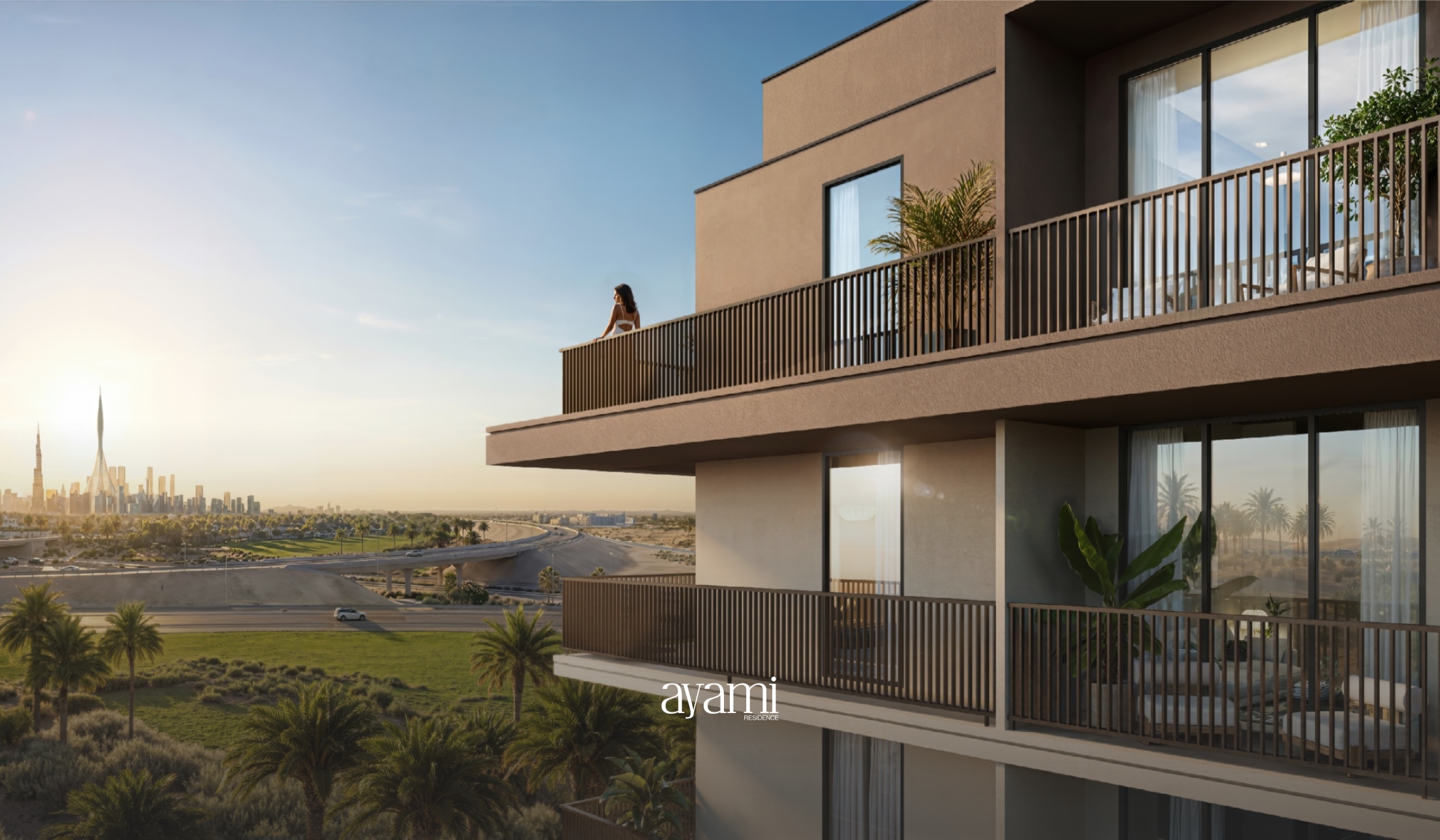 Balkone mit Blick über Dubai