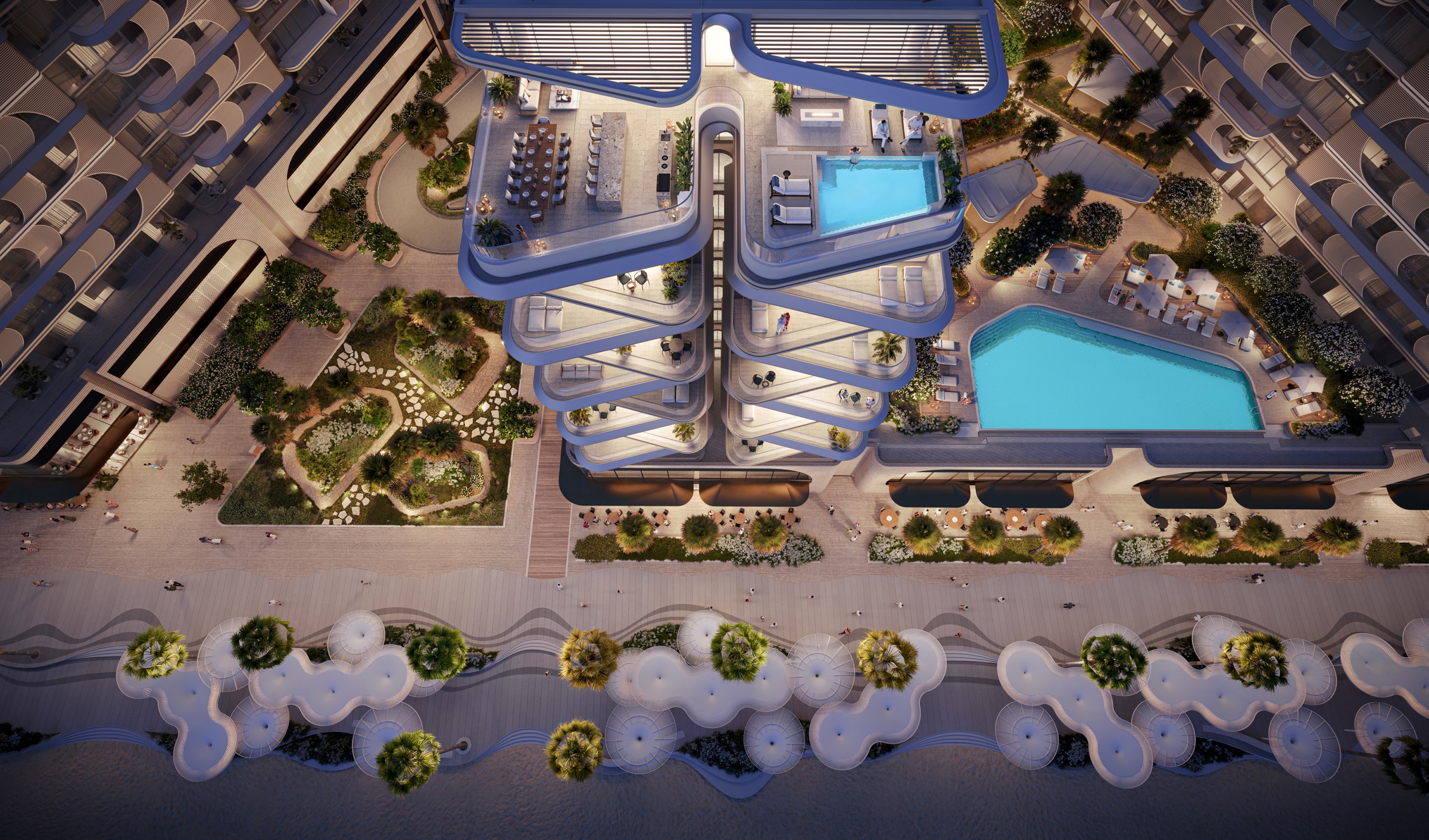 Luftaufnahme der Fahid Beach Residences