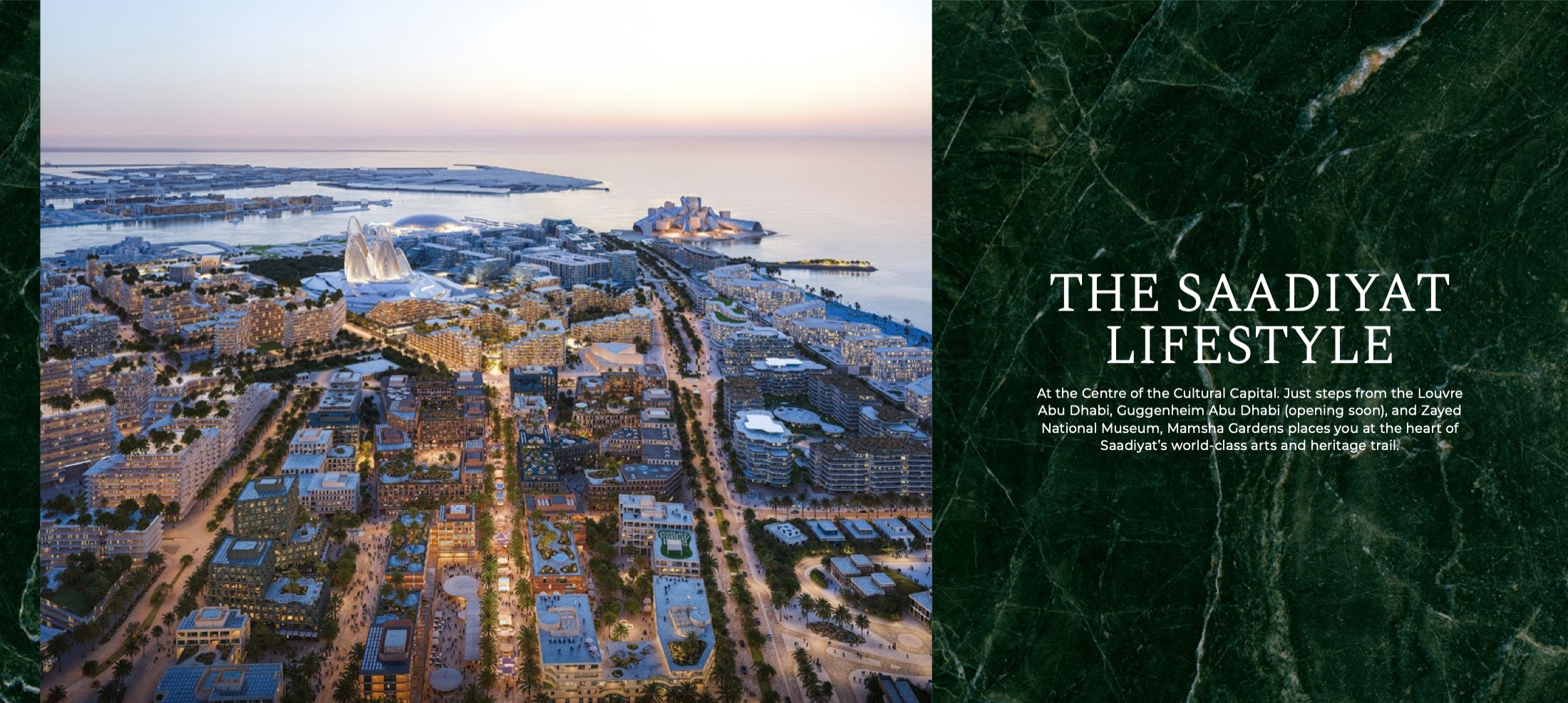 Luftaufnahme des Saadiyat Cultural District
