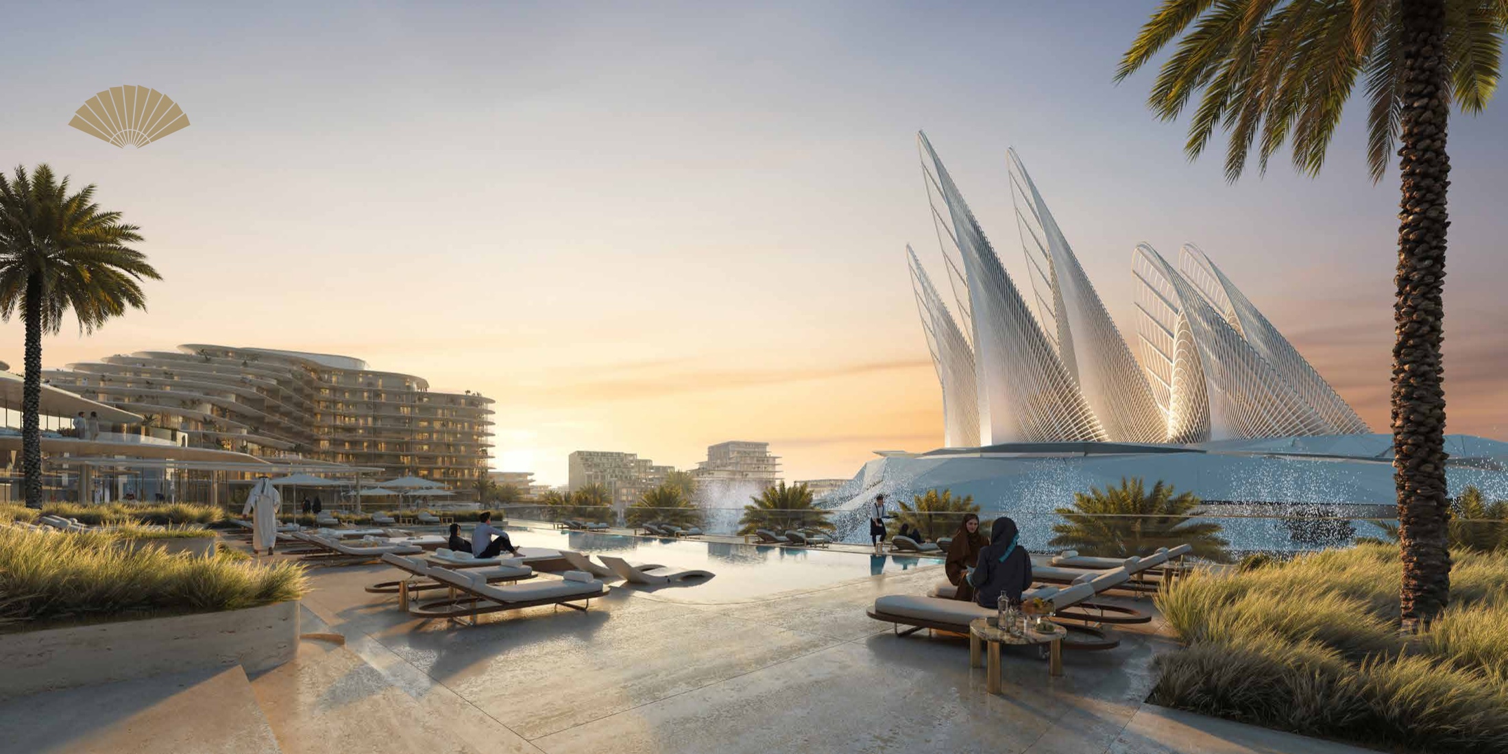 Terrasse und Pool der Mandarin Oriental Residences